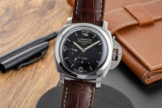 Thumbnail von Panerai Luminor 1950 10 Days GMT Stahl Automatik Herrenuhr Ref. PAM00270 B&P