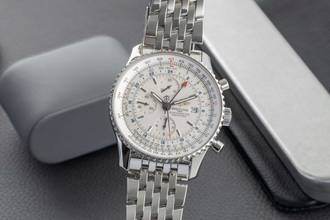  Breitling Navitimer World Chronograph Stahl Automatik Ref. A24322 Papiere 2019 