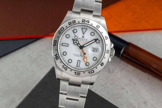  Rolex Explorer II White Dial Oyster Edelstahl Automatik Herrenuhr Ref. 216570 