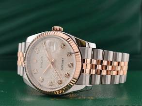 Thumbnail von Rolex Datejust 116231 Steel & Rose Gold With Jubilee Diamonds Dial - Full Set 36mm 2010
