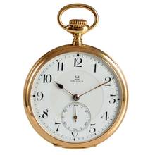  Omega Taschenuhr Pocket watch open face rose gold 14KT Very Rare 