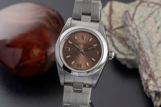 Rolex Oyster Perpetual Salmon Dial Stainless Steel Automatic Ladies Ref. 76080