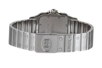 Thumbnail von Cartier Santos stainless steel silver dial quartz men's watch ref. W20025D6 classic