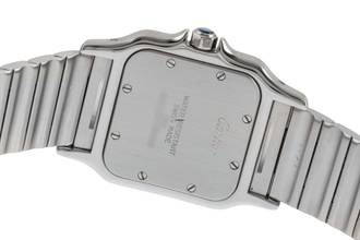 Thumbnail von Cartier Santos stainless steel silver dial quartz men's watch ref. W20025D6 classic