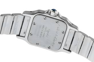 Thumbnail von Cartier Santos Galbée Lady Steel / Gold Sapphire Glass Ref. W20012C4