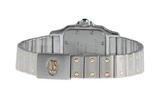 Thumbnail von Cartier Santos Galbée Lady Steel / Gold Sapphire Glass Ref. W20012C4