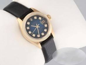 Thumbnail von Rolex Lady-Datejust Gelbgold 750 Diamanten Automatik Lederband 18kt Yellow Gold Damenuhr Chronometer Oyster