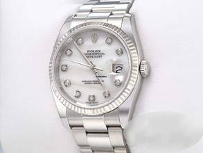 Thumbnail von Rolex Datejust 36 36mm 116234 Stahl Weissgold 750 Cacholong Diamanten Automatik Stainless Steel 18kt White Gold Oyster-band Chronometer