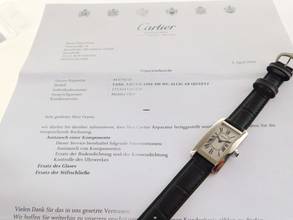 Thumbnail von Cartier Tank Américaine 18 Kt Weißgold Tank Américaine Damenuhr plus kleinen Cartier Service 04 2026 wie Neu