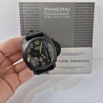  Panerai Luminor 1950 3 Days GMT Automatic Cerâmica 3 Days 44mm Automático Completo 