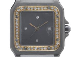 Thumbnail von Cartier Santos GM Großes Modell Ref.2961 1987 Full Set sehr gut Vintage Santos GM großes Modell Diamanten