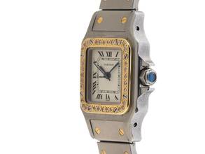 Thumbnail von Cartier Santos Galbée PM kleines Modell Ref.1170902 1996 Box&Beschreibung sehr gut Vintage Santos Galbee Lady PM kleines Modell Diamanten