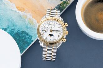 Thumbnail von Omega Speedmaster Date Chronograph Steel / Gold Automatic Ref. 3336.20.00