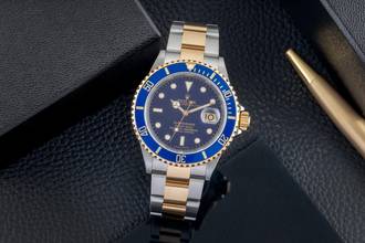 Thumbnail von Rolex Submariner Date Steel / Gold Men's Watch Blue Dial Ref. 16613 B&P 2008 M-Series