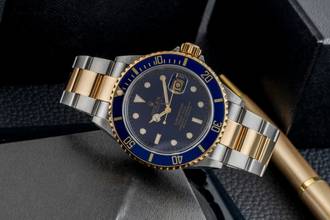 Thumbnail von Rolex Submariner Date Steel / Gold Men's Watch Blue Dial Ref. 16613 B&P 2008 M-Series