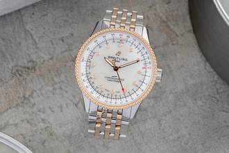 Breitling Navitimer Automatic Steel Gold MOP Diamonds Ref. U17395211A1P1 B&P