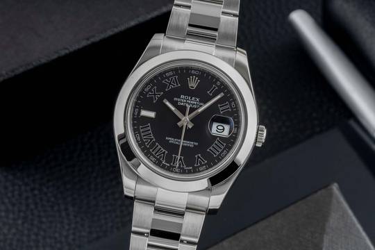  Rolex Datejust II 41 Black Dial Oyster Stahl Automatik Herren Ref. 116300 Box 