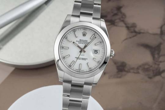  Rolex Datejust 41 White Dial Edelstahl Automatik Herrenuhr Ref. 126300 B&P 2022 