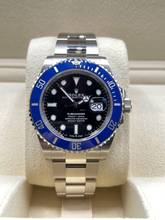 Rolex Submariner Date WHITEGOLD SMURF BLUE BEZEL, BLACK DIAL 41mm, NEW FULL SET BOX & PAPERS