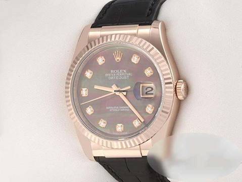  Rolex Datejust 36 36mm 116135 2018 Rosegold 750 Automatik Perlmutt Diamanten 18 Rose Gold Chronometer Oyster 
