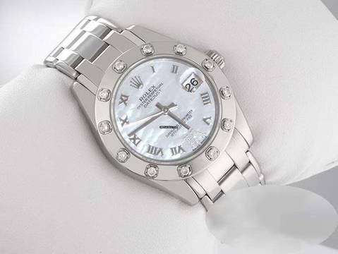  Rolex Lady-Datejust Pearlmaster 34 81319 2011 Weissgold 750 Perlmutt Diamanten Automatik 18kt White Gold 