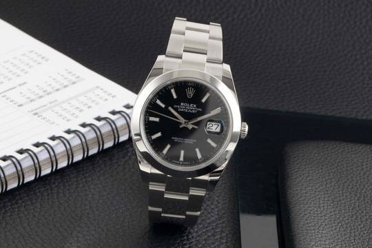  Rolex Datejust 41 Black Dial Oyster Stahl Automatik Herrenuhr 126300 B&P 2019 