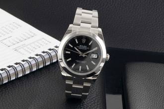 Thumbnail von Rolex Datejust 41 Black Dial Oyster Stahl Automatik Herrenuhr 126300 B&P 2019
