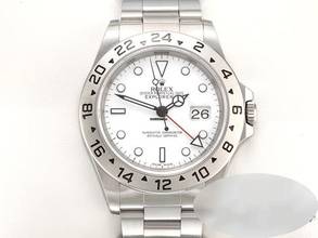  Rolex Explorer II 40mm 16570 1998 Lc100 Edelstahl Automatik Zweite Zeitzone Stainless Steel Oyster-band White Dial Chronometer 