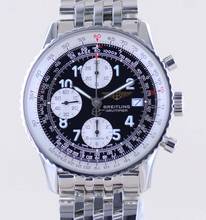  Breitling Old Navitimer 41,5 mm Chronograph Stahlband Klassiker black arabic dial B+P 