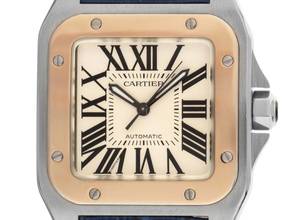 Thumbnail von Cartier Santos 100 GM Großes Modell Ref.2878 2015 Full Set wie Neu Vintage Santos 100 GM Großes Modell Krokoleder Faltschließe
