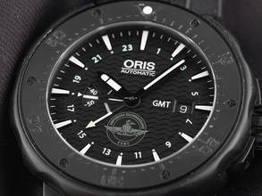 Thumbnail von Oris Force Recon GMT Ref.01 747 7715 7754 2019 sehr gut Vintage Force Recon GMT United States Marine Corps Titan Kautschuk Faltschließe