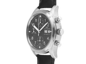 Thumbnail von IWC Fliegeruhr Chronograph Flieger Chronograph Ref.IW3706 1994 original Box sehr gut Vintage Flieger Chronograph Krokoleder