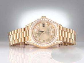 Thumbnail von Rolex Lady-Datejust Gelbgold 750 2000 Lc010 Diamanten Brillanten Automatik 18kt Yellow Gold President-band Chronometer Oyster