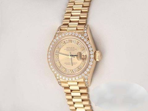  Rolex Lady-Datejust Gelbgold 750 2000 Lc010 Diamanten Brillanten Automatik 18kt Yellow Gold President-band Chronometer Oyster 