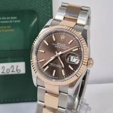 Thumbnail von Rolex Datejust 36 36mm Ouro Rosé & Aço Chocolate Dial Automático Completo