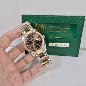  Rolex Datejust 36 36mm Ouro Rosé & Aço Chocolate Dial Automático Completo 