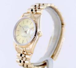 Thumbnail von Rolex Datejust 16238 Jubile Fluted Bezel Champager Dial 18K Gold Papers rar