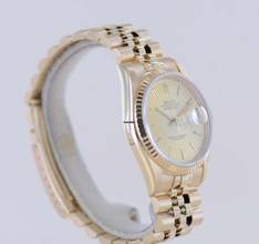 Thumbnail von Rolex Datejust 16238 Jubile Fluted Bezel Champager Dial 18K Gold Papers rar