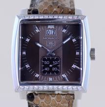 TAG Heuer Monaco Lady Diamond brown Dial 37mm Steel Luxury Watch Classic B+P