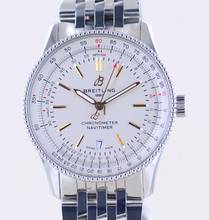 Breitling Navitimer Automatic 41 Silver Date Chronometer Steel Bracelet Fold Clasp Top B+P