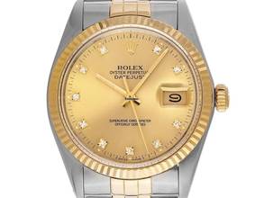  Rolex Datejust 36 Diamanten Ref.16013 1986 Box&Beschreibung sehr gut Vintage Datejust Diamanten open 6/9 