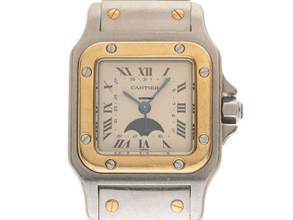 Thumbnail von Cartier Santos Galbée PM kleines Modell Mondphase Ref.119902 1993 Full Set sehr gut Vintage Santos PM kleines Modell Mondphase