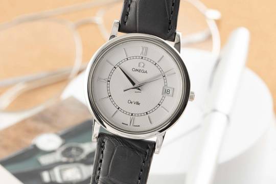  Omega De Ville Edelstahl Quarz Herrenuhr Ref. 196.3532 Klassiker 