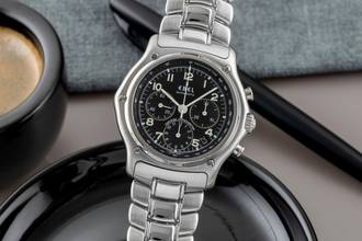 Ebel Le Modulor Chronograph stainless steel automatic men's watch ref. E9137240 box