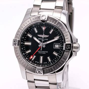  Breitling Avenger Gmt 43 Black – A32397101B1A1 – like NEW – 08/2017 Full Set 