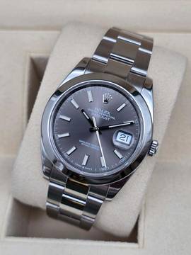  Rolex Datejust 41 41mm 126300 Rhodium/Slate Oyster Bracelet Very Good Full Set 8-2021 
