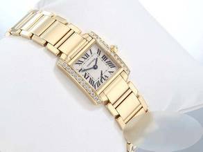 Thumbnail von Cartier Tank Française Gelbgold 750 Diamanten We1001r8 18kt Yellow Gold Damen