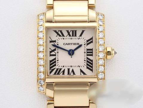  Cartier Tank Française Gelbgold 750 Diamanten We1001r8 18kt Yellow Gold Damen 
