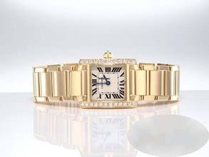 Thumbnail von Cartier Tank Française Gelbgold 750 Diamanten We1001r8 18kt Yellow Gold Damen