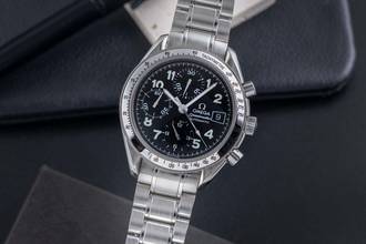 Omega Speedmaster Date Black Arabic Dial Chronograph Stainless Steel Ref. 3513.52.00